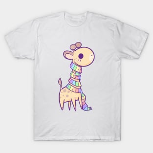 Rainbow Scarf Giraffe T-Shirt